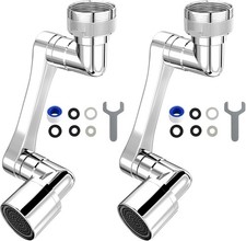 1080 Swivel Faucet Extender, Sliver, 2 PCS Rotating Sink Extension