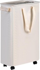 Slim Laundry Hamper with Wheels, Rolling Laundry Basket for Clothes, Small