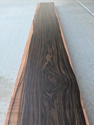 Mun, Pale Moon, Black and White Ebony Turning Blank 46 1/2''x6 3/4''x1 5/8'' BWE38