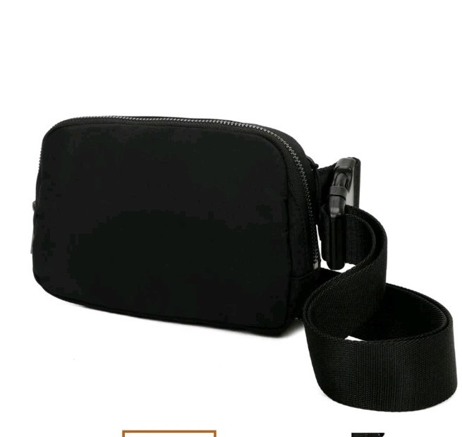 Ampere Creations Vegan Leather Black Nylon Belt Bag NWT  