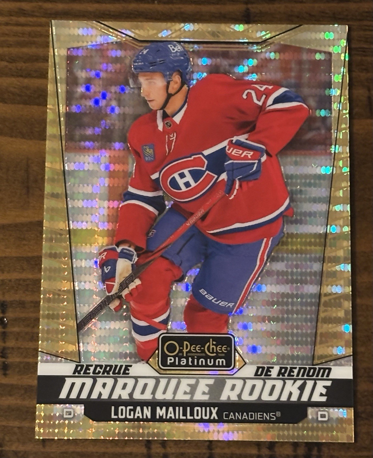 Logan Mailloux /50 - 2024-25 OPC Platinum - Marquee Rookies - Seismic Gold