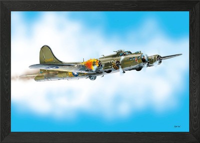 Zweiter Weltkrieg Flugzeug gerahmtes Wandbild Poster Druck Bild
