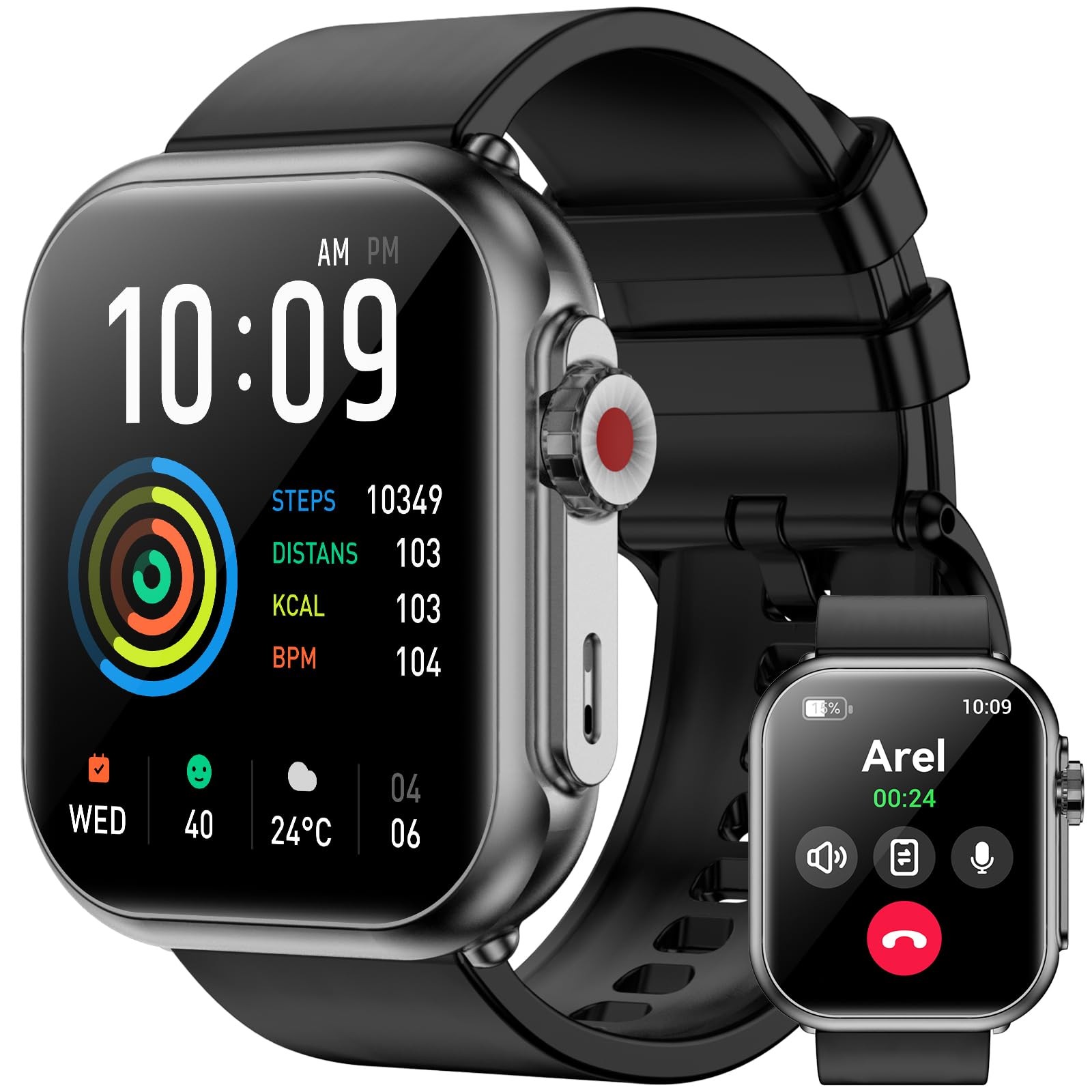 Smart Watch for Men Women, 1000mAh Battery 100-Day Standby Time, 1.85