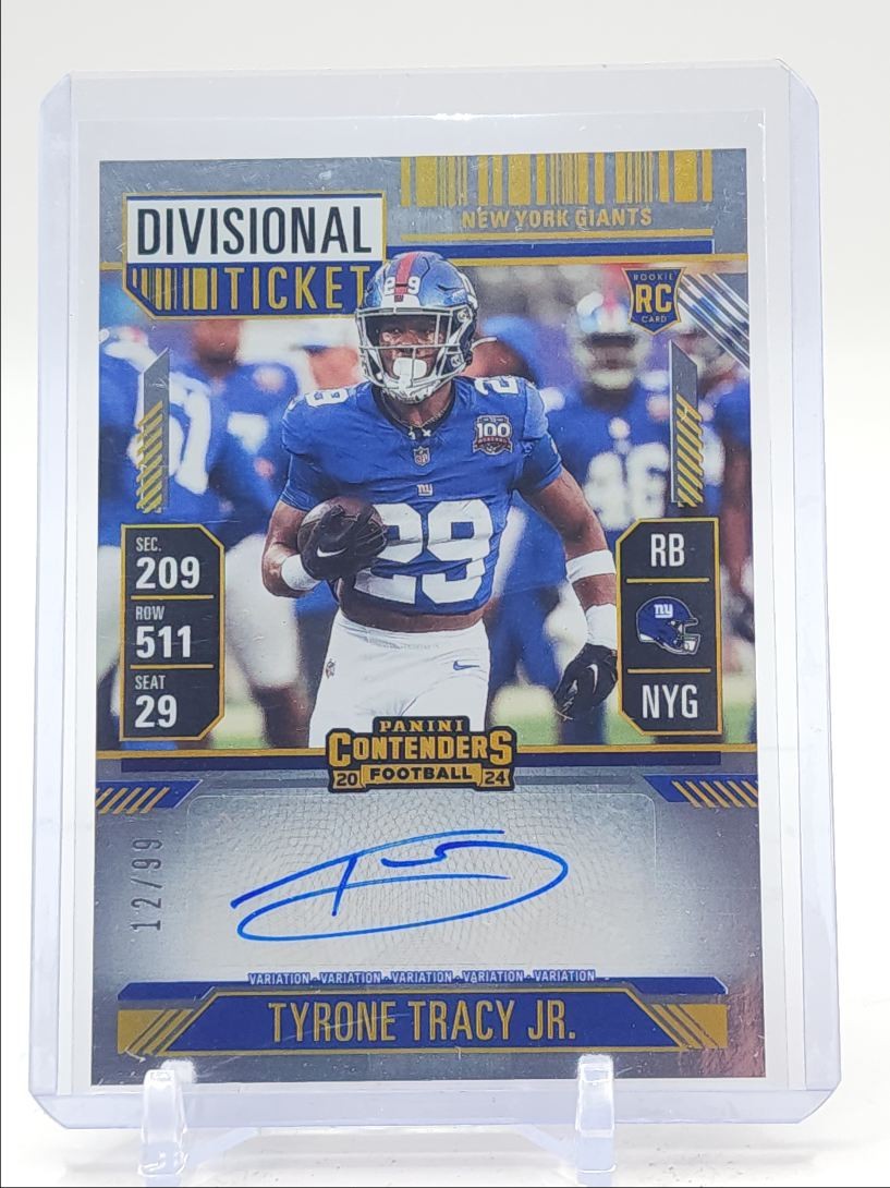 TYRONE TRACY JR 2024 CONTENDERS ROOKIE DIVISIONAL TICKET V RC AUTO /99 Q4839