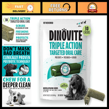 Dental Chews for Dogs - Triple Action Treats for Small Breeds, Fresh Mint, 30 Co