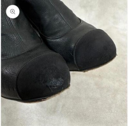 Chanel Short Boots Black Leather With Coco Mark Size 36 US About6 For Women thumbnail 18