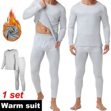 Men Thermal Underwear Winter Long Johns Fleece Lined Warm Base Layer Set autumn