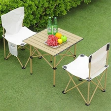 Camping Table with 2 Chairs Portable 3 Piece Outdoor Folding Table&Chairs Sets
