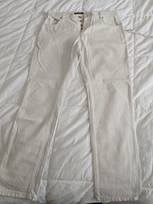  700 Roberto Cavalli Ivory Jeans With Silver Accents And Relaxed Fit. 99 New.
