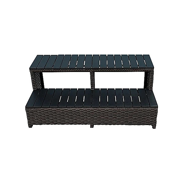 Canadian Spa Company Brown Rattan Rectangular Steps (D)57cm (H)43cm