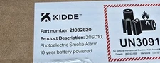 Kidde Smoke Detector Battery Powered LED Warning Light Indicators