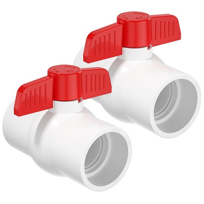 #ad #ad 2 Pack 2in PVC Ball Valve SCH40 Slip Red T Handle Pool Plumbing $32.17