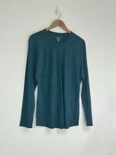 SEG'MENTS 100% Merino Wool Heathered Green Long Sleeve Base Layer Top XL