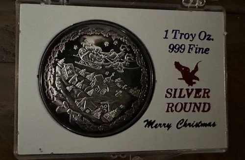 1 Troy Ounce Silver round.999 fine plus 1900/1964 quarter mercury dime buffalo