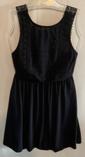 Atmosphere womens short black sleeveless lace detail dress UK Size 8