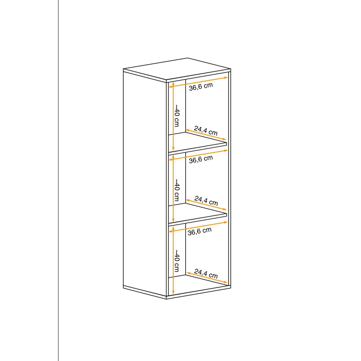 Vitrine murale noire Fly A1 de 126 cm pour salon moderne - 4