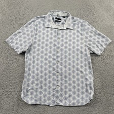 Ted Baker London Button Down Shirt Mens Large / 6 Slim Fit Blue White