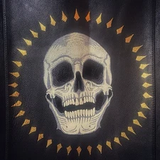 Hand Painted Skull On This Xpert Performance Gear Biker Vest