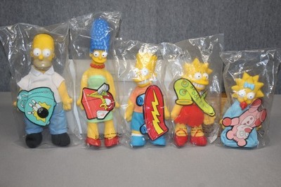 The Simpsons Burger King Plush Dolls 1990 Complete Set of 5