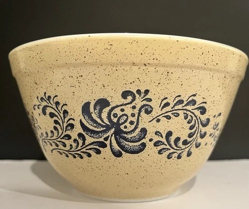 Vintage Retro Pyrex Homestead Blue Beige 401 Mixing Nesting Bowl 750ml 1.5 Pt