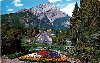 Cascade Mountain Banff National Park Canadian Rockies Chrome Cancel WOB Postcard