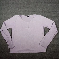 Art Class Top Girl Extra Large Purple Causal Everyday Henley Ribbed Base Layer