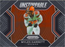 Myles Garrett 2020 Panini Prizm Football NFL Unstoppable Insert Chrome Card #9