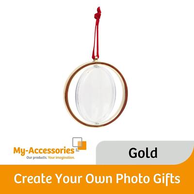 Blanko Metall Fotokugel drehen 70mm rund Einsatz Christbaumschmuck