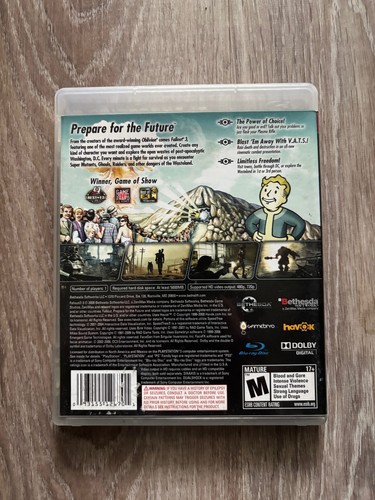 Fallout 3 PS3 (Sony PlayStation 3, 2008) CIB - Picture 2 of 3