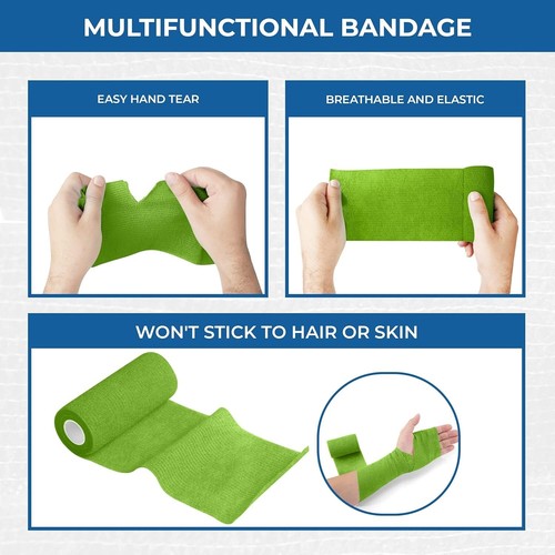 Self Adhesive Bandage Wrap - Pack of 12 Assorted Colors, Non-Woven, Breathabl... - Picture 3 of 10