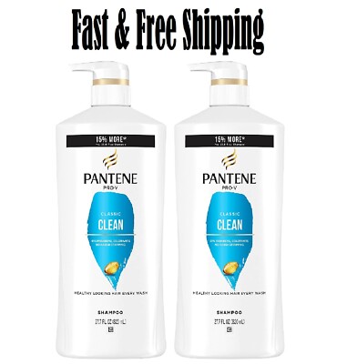 Pantene Shampoo Twin Pack with Hair Treatment, Classic Clean,55.9 fluid ounces
