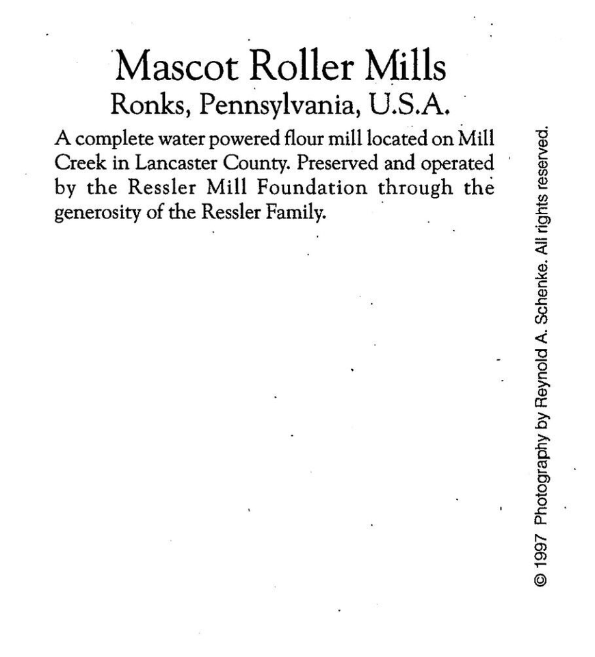 Ronks PA Pennsylvania Lancaster County💥 Mascot Roller Mills💥Flour Mill