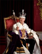 Royal Coronation of King Charles III with Crown & Sceptor Picture Poster Photo