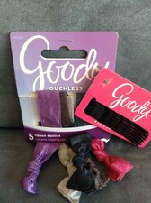 GOODY OUCHLESS 04135 ASSORTED COLOR HAIR RIBBON ELASTICS 5 PIECE WITH BONUS