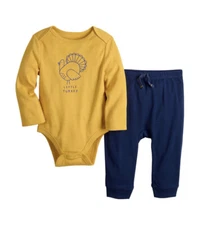 Jumping Beans Thanksgiving  Little Turkey Bodysuit &Jogger Set Size 3 Months NEW