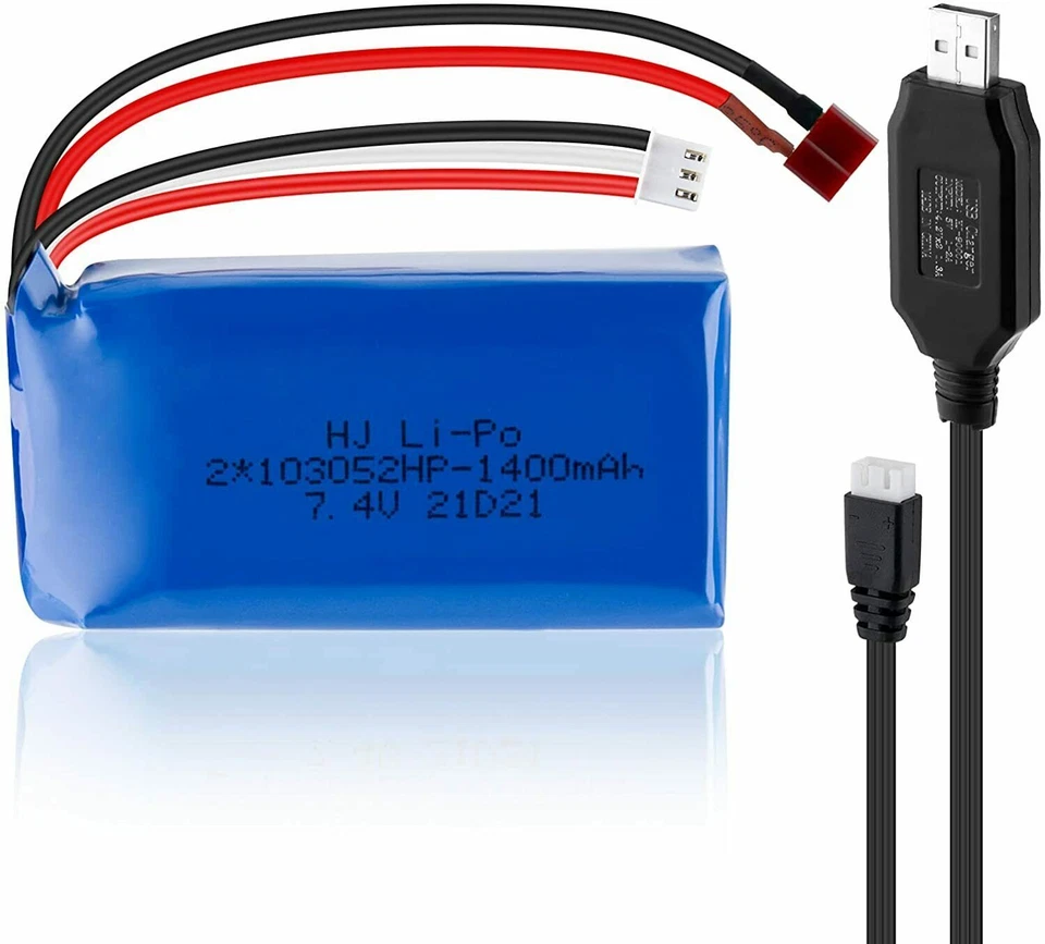 7,4V 1400mAh LiPo Batterie Akku für WLtoys A959-B A979-B RC Buggy Auto Truck Car - Bild 2 von 4