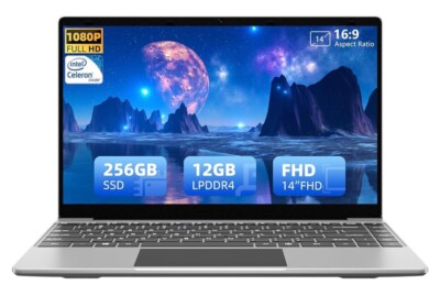 jumper Laptop, Laptops Computer 14'', Intel Celeron J4105 CPU(Up to 2.5GHz), Quad
