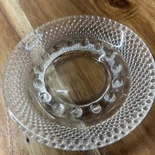 Vintage Round Glass Ashtray Clear 5.5” Rustic