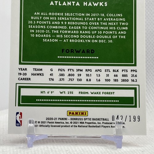 2020-21 Optic #159 John Collins - Orange PRIZM /199 - Picture 6 of 6