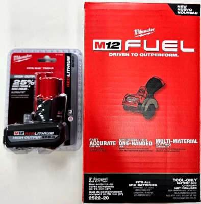 NEW Milwaukee FUEL 2522-20 M12 Compact 3'' Cut Off Tool Saw, (1) 5.0 AH Battery