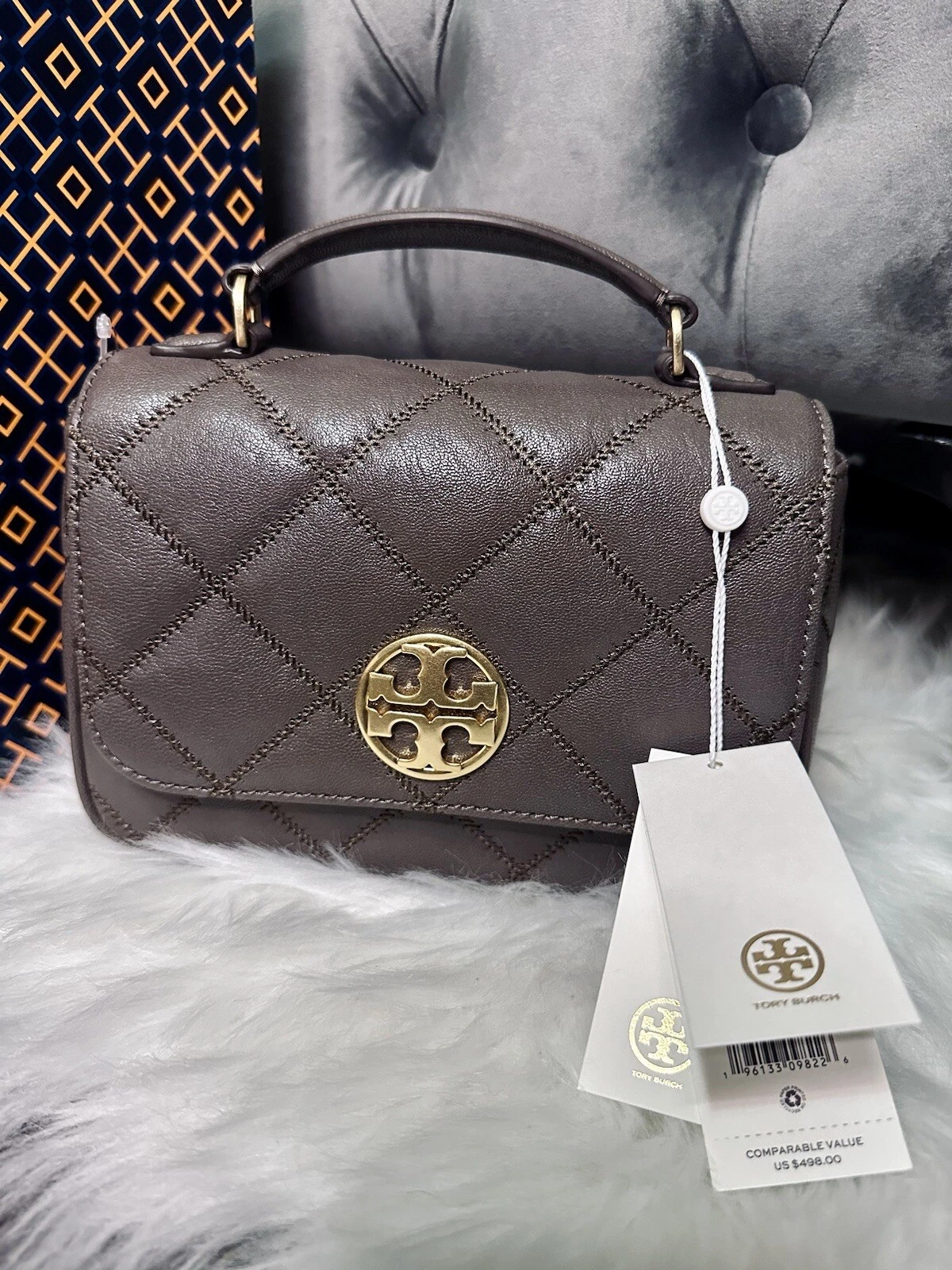 Borsa a tracolla TORY BURCH WILLA mini manico superiore in pelle AUTENTICA NUOVA CON ETICHETTE $498