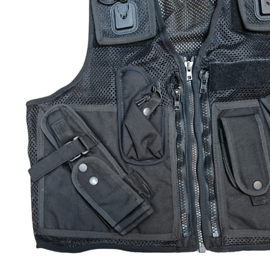 Ex Essex Police Black Arktis Tactical Utility Vest & Pouches Security Airsoft - Small