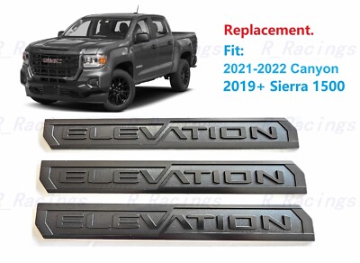 Matte Black Door Rear Elevation Emblems 2019+ Sierra 150025003500 2021-22 Canyon