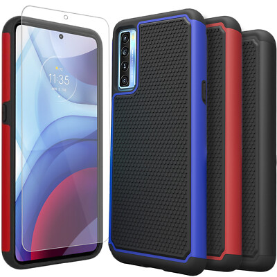 For TCL 20S / 20 Pro 5G Case, Shockproof Armor Cover + Tempered Glass Protector