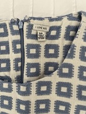 FOREVER 21 I Love H81 WOMEN DRESS SLEEVELESS WHITE LIGHT BLUE SMALL