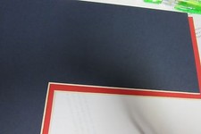 Picture Frame Double Mat 20x24 for 16x20 photo NavyBlue with red liner