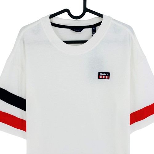 GANT Blanco Logo Retro Camiseta de Manga Corta Vestido TALLA XS - Imagen 2 de 10