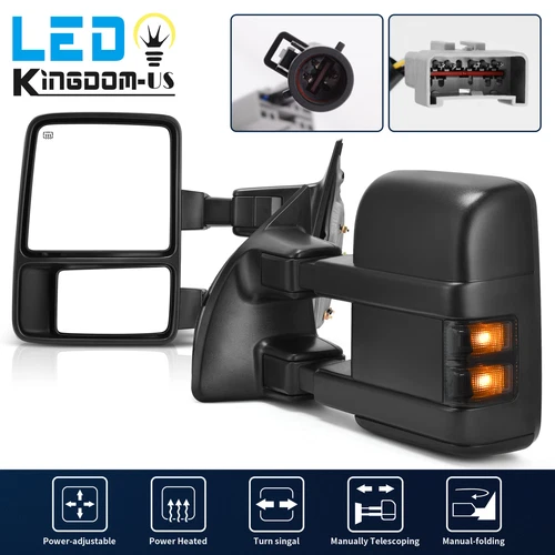 Driver Side Power Heated Tow Mirror for 99-07 Ford F250 F350 F450 F550 SuperDuty