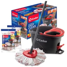 O-CedarEasy Wring Rinse 1 + 2 Clean Microfiber Spin Mop and Bucket System (NEW)