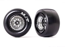 Traxxas 9476r Tires Wheels Weld Chrome Black Wheels Mickey Thompson Drag